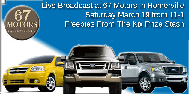 Join The Kix Crew at 67 Motors in Homerville Saturday March 19